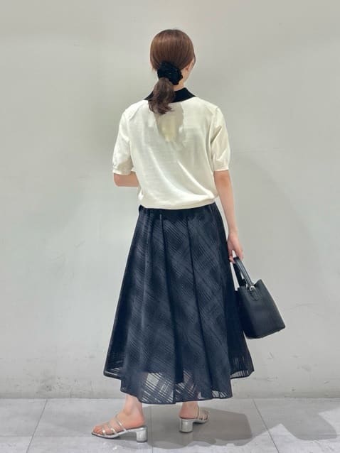 kyokaさんの「UNTITLED｜【トレンド/きれいめ】5分袖ポロニット」を使ったコーディネート