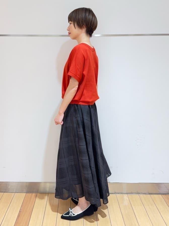 あやさんの「UNTITLED｜【セットアップ可/後ろウエストゴム】シアーチェックスカート」を使ったコーディネート