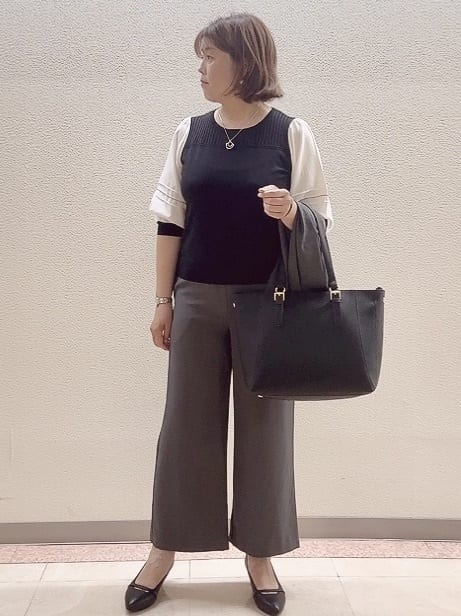 chinatsuさんの「Reflect｜【WEB先行カラーあり／手洗い可】ジョーゼットスリーブ&times;ニット」を使ったコーディネート
