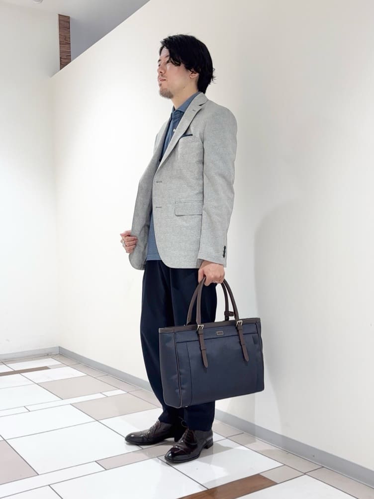 及川さんの「TAKEO KIKUCHI｜【抗菌防臭】COOL DOTS（R）ドビープリント ジャケット」を使ったコーディネート