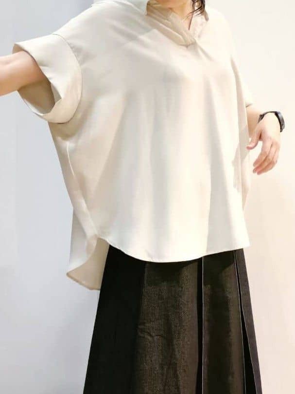 あんさんの「THE SHOP TK｜【インしなくても決まる】スキッパーシャツ/接触冷感/防シワ/速乾」を使ったコーディネート