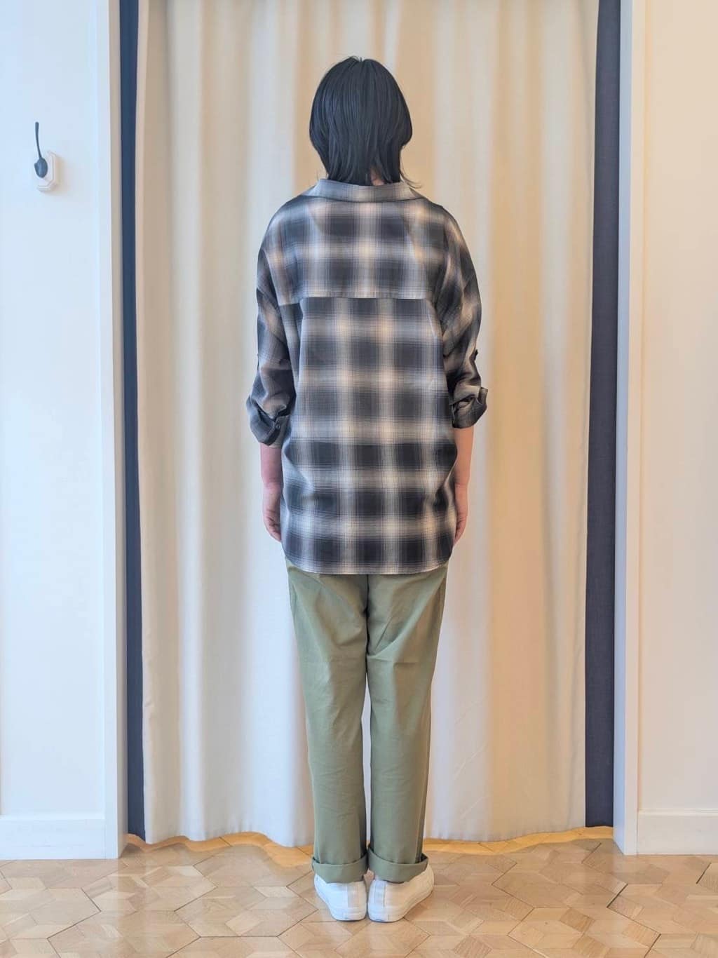 nakagawaさんの「Dessin｜【洗える】シアーオンブレーチェックシャツ」を使ったコーディネート