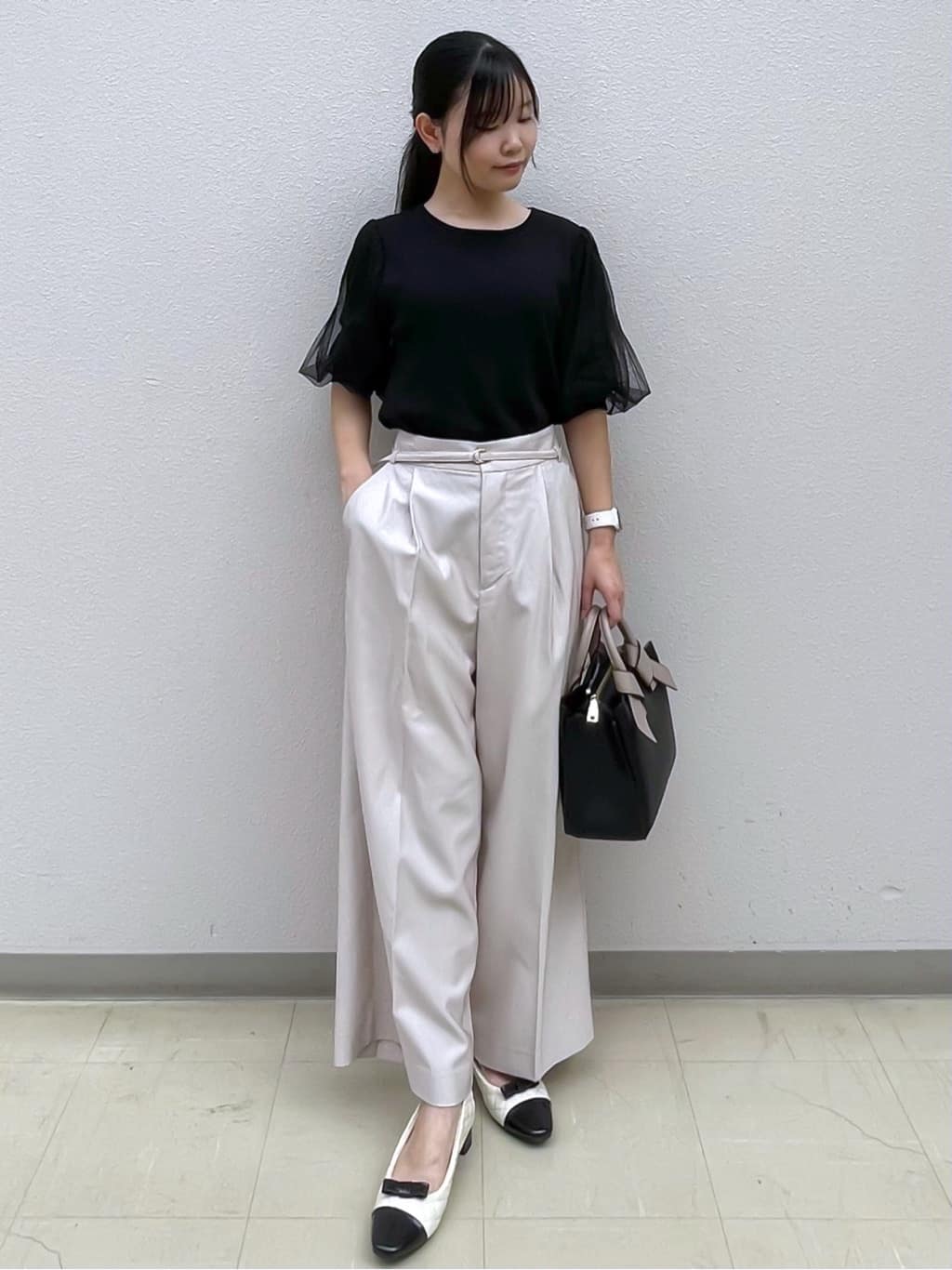 Izuさんの「index｜《5色展開》マジョリカプリーツスリーブニット【洗濯機洗い可】」を使ったコーディネート
