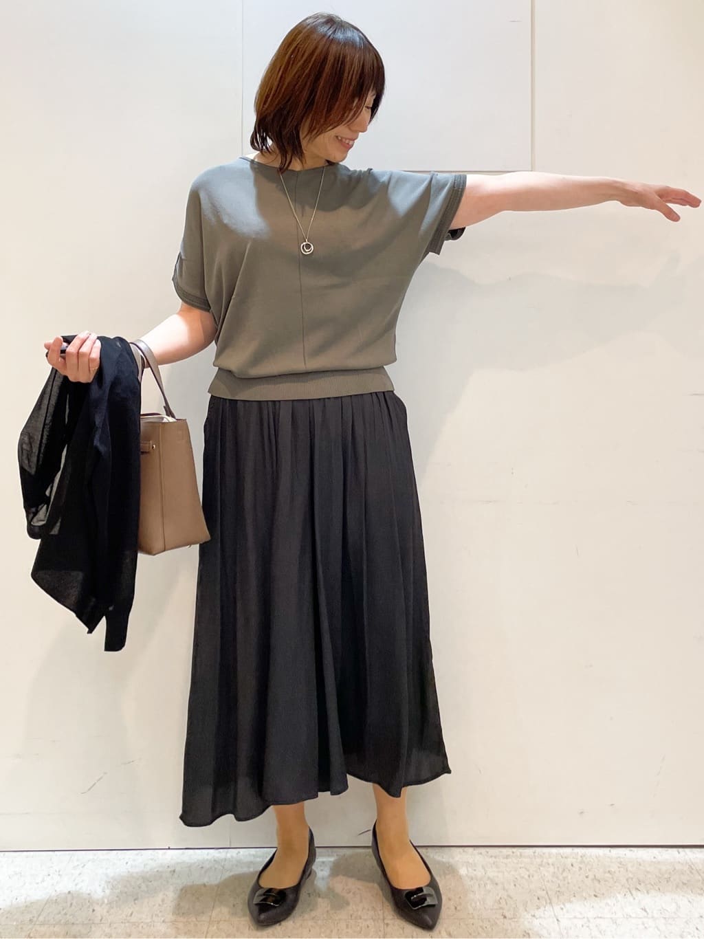 めいさんの「Reflect｜【ウエストゴム仕様／長く着られる◎】スカーチョパンツ」を使ったコーディネート