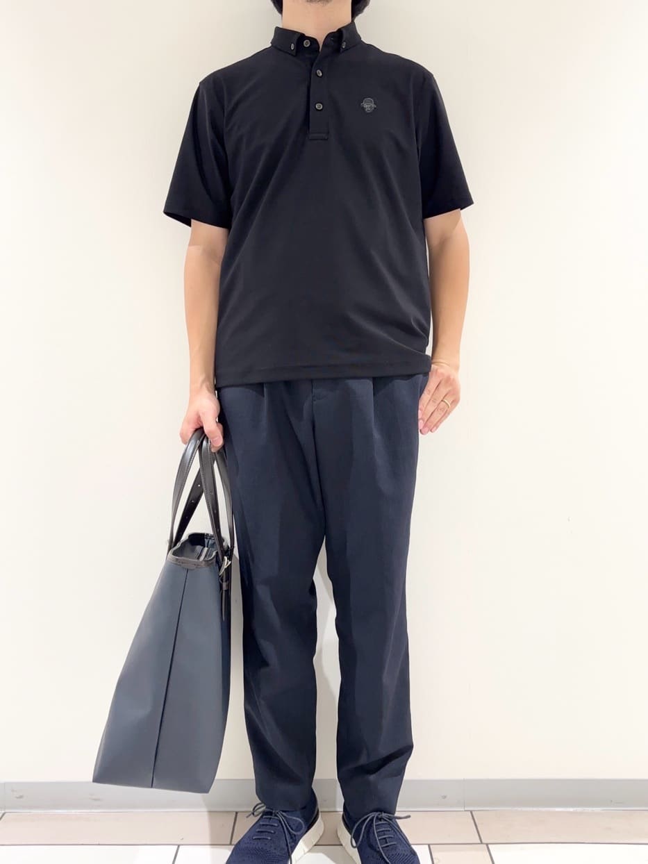 及川さんの「TAKEO KIKUCHI｜【COOL CITY WEAR】エアートール ポロシャツ /接触冷感・通気性」を使ったコーディネート