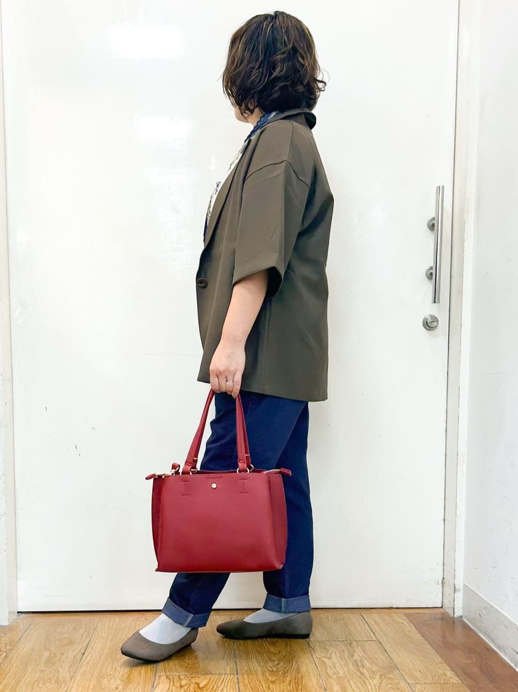 haruさんの「SHOO･LA･RUE｜【セットアップ可/洗濯後しわになりにくい】5分袖テーラードジャケット」を使ったコーディネート