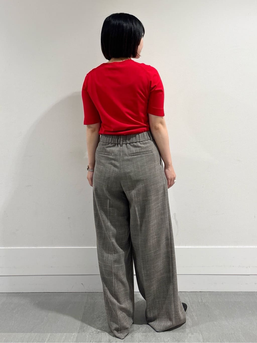 モエカさんの「UNTITLED｜【アンサンブル可/薄手/洗える】5分袖クルーニット」を使ったコーディネート