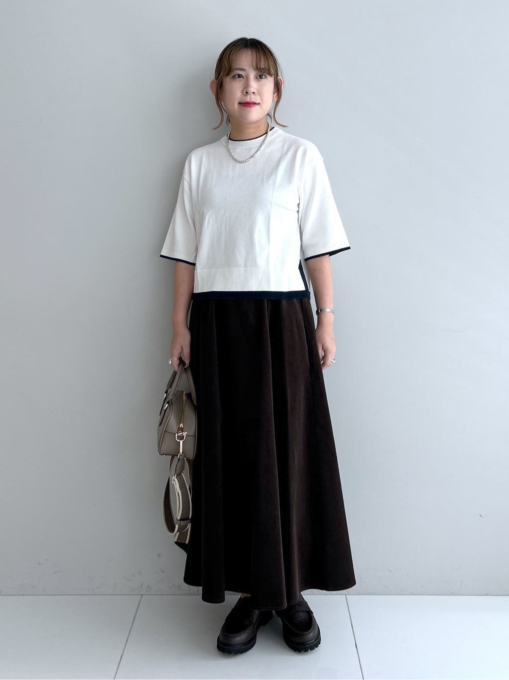 Hirokaさんの「Dessin｜【洗える】バイカラーショート丈ニット」を使ったコーディネート