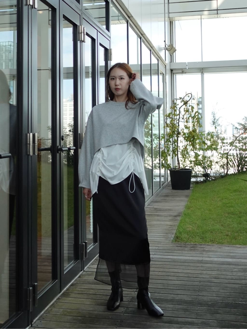 mitsukiさんの「INDIVI｜オーガンジーレイヤースカート」を使ったコーディネート
