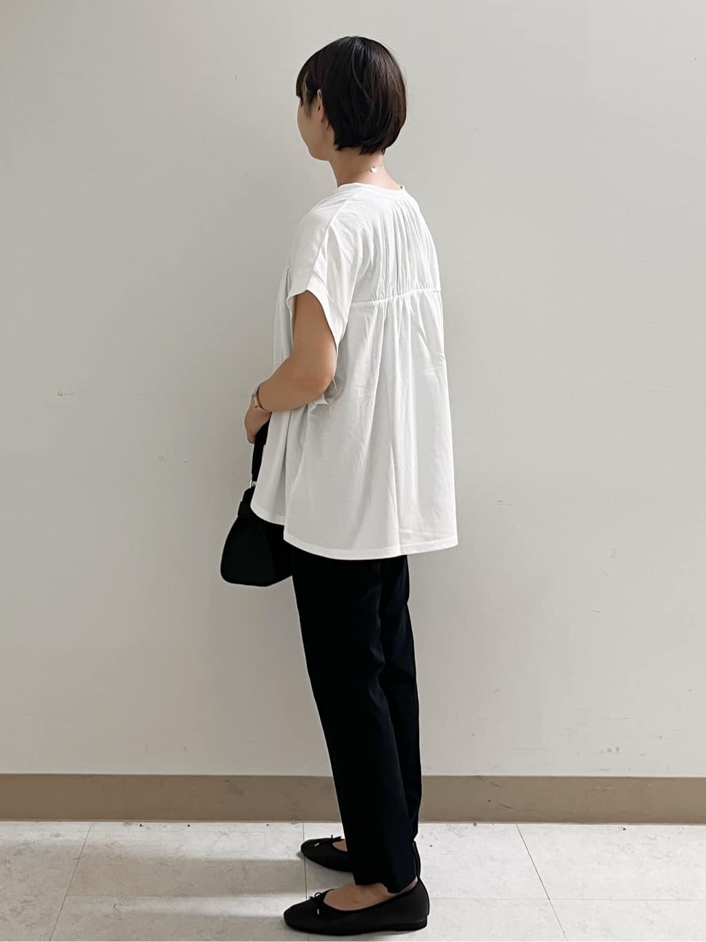 あかねさんの「OPAQUE.CLIP｜スキッパーフレアカットソー【接触冷感／洗濯機洗い可】」を使ったコーディネート