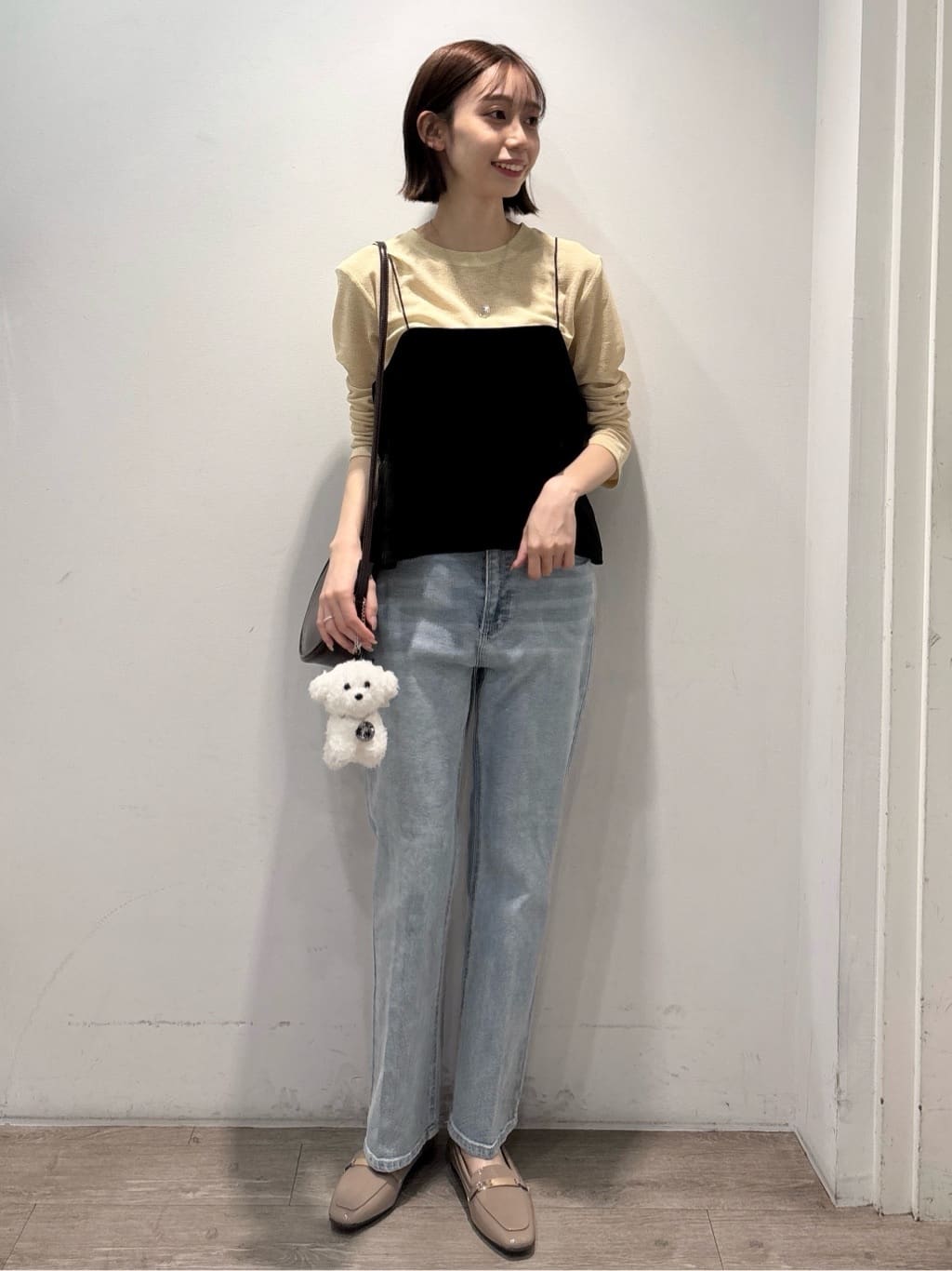 ぶまりんさんの「OPAQUE.CLIP｜ベロアキャミ／セットアップ対応可【洗濯機OK】」を使ったコーディネート