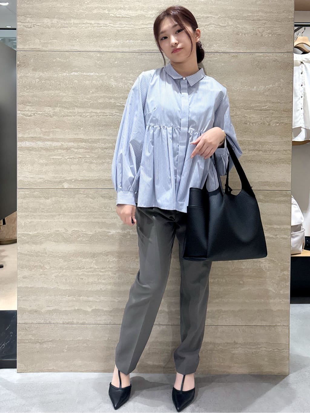 ふうかさんの「index｜《XS-LLサイズ》ストレッチテーパードパンツ／セットアップ対応【洗濯機洗い可／イージーアイロン／防」を使ったコーディネート