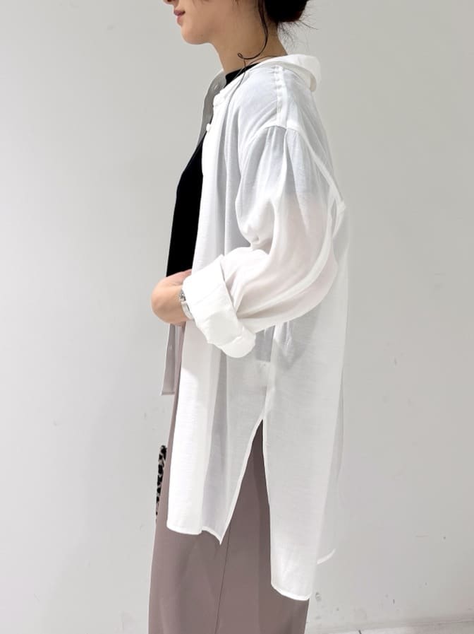 そんさんの「INDIVI｜【体型カバー／清涼感】シアーオーバーシャツ」を使ったコーディネート