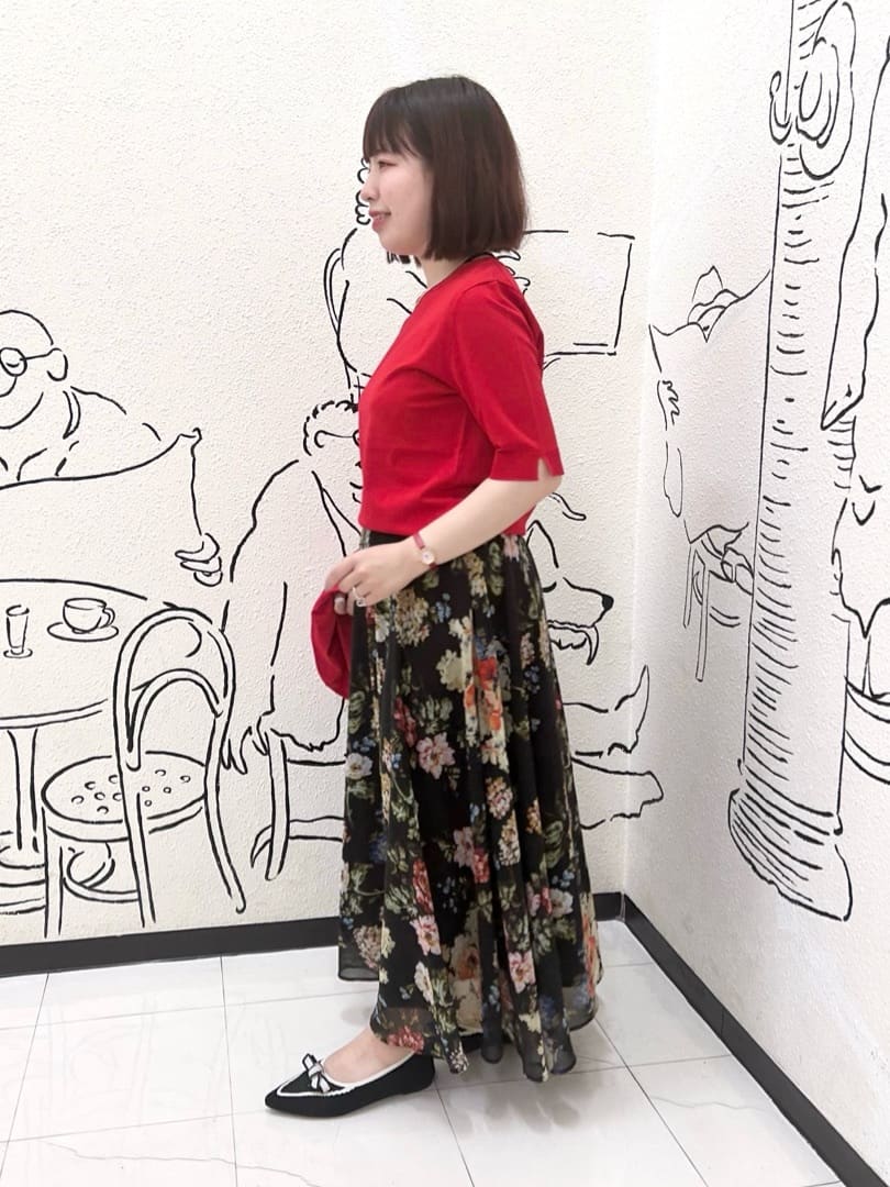 Mitsukiさんの「UNTITLED｜【アンサンブル可/薄手/洗える】5分袖クルーニット」を使ったコーディネート
