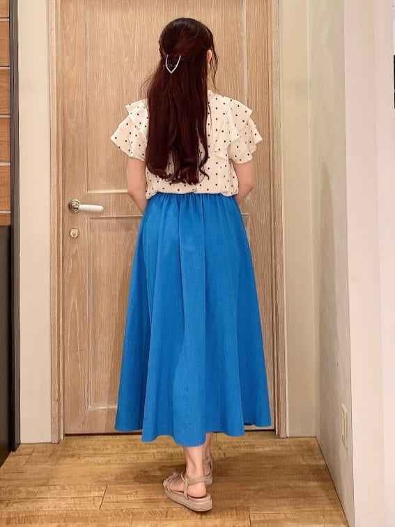 miiさんの「SHOO･LA･RUE｜【無地/ドット柄】お袖フリルが華やぐ きれいめブラウス」を使ったコーディネート