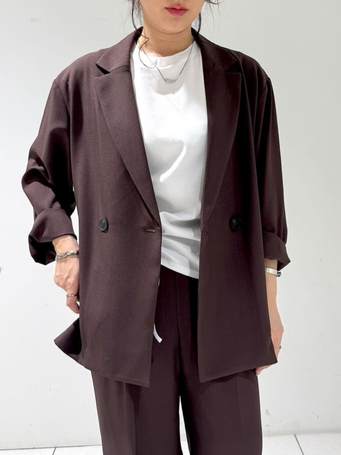 そんさんの「INDIVI｜Comfy SET UP｜イージーストレートワイドパンツ【セットアップ対応／通勤/カセット服】」を使ったコーディネート