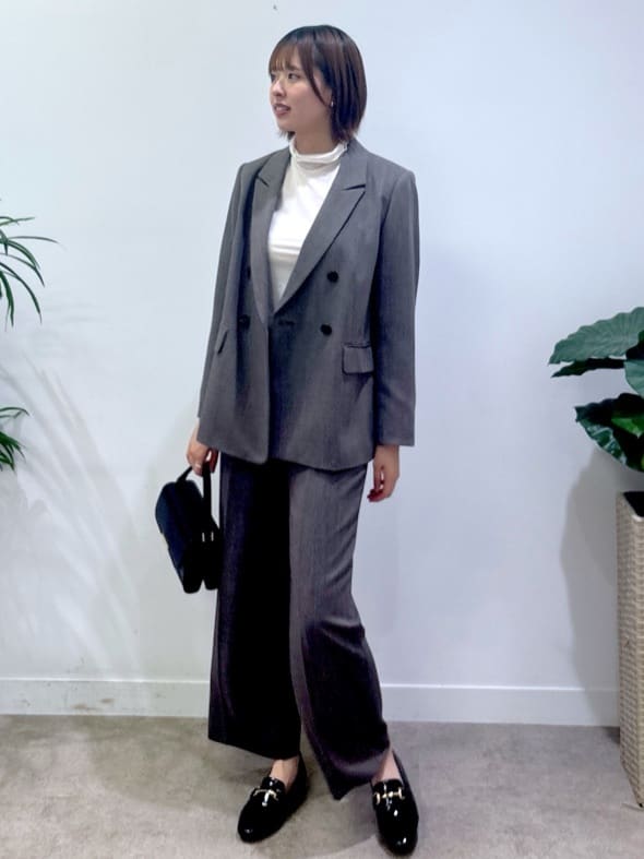 yukaさんの「UNTITLED｜【セットアップ可】ウールライク ダブルブレストジャケット」を使ったコーディネート