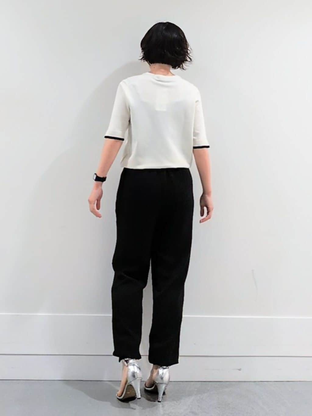 ミズタさんの「UNTITLED｜【アンサンブル可/薄手/洗える】5分袖クルーニット」を使ったコーディネート
