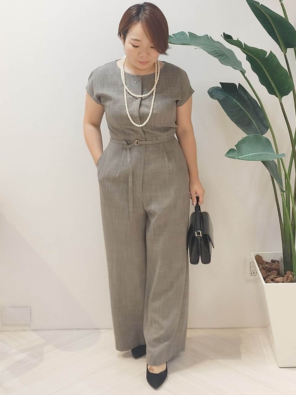 s u g iさんの「UNTITLED｜【接触冷感/オールインワン/洗える】梳毛調合繊コンビネゾン」を使ったコーディネート