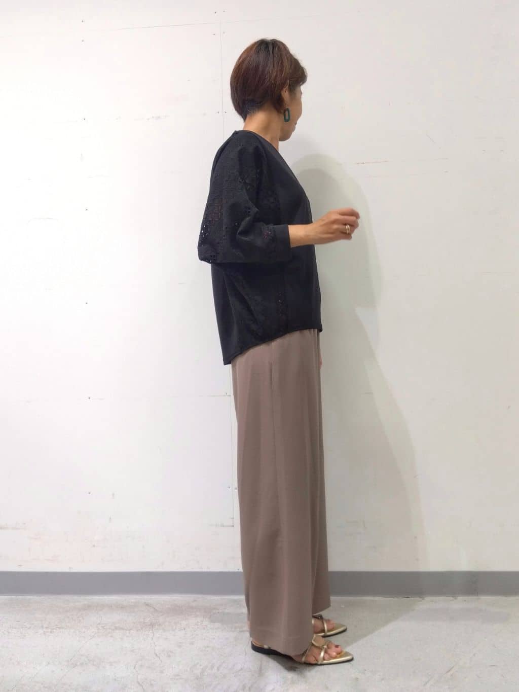 Kさんの「INDIVI｜【UVケア／SETUP可能】エアリージョーゼット ワイドパンツ」を使ったコーディネート