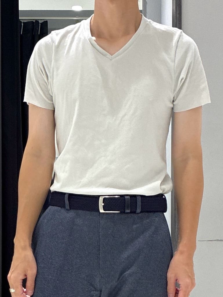 わいずみさんの「TAKEO KIKUCHI｜【COOL CITY WEAR】DotAir（R）サッカー シャツ」を使ったコーディネート