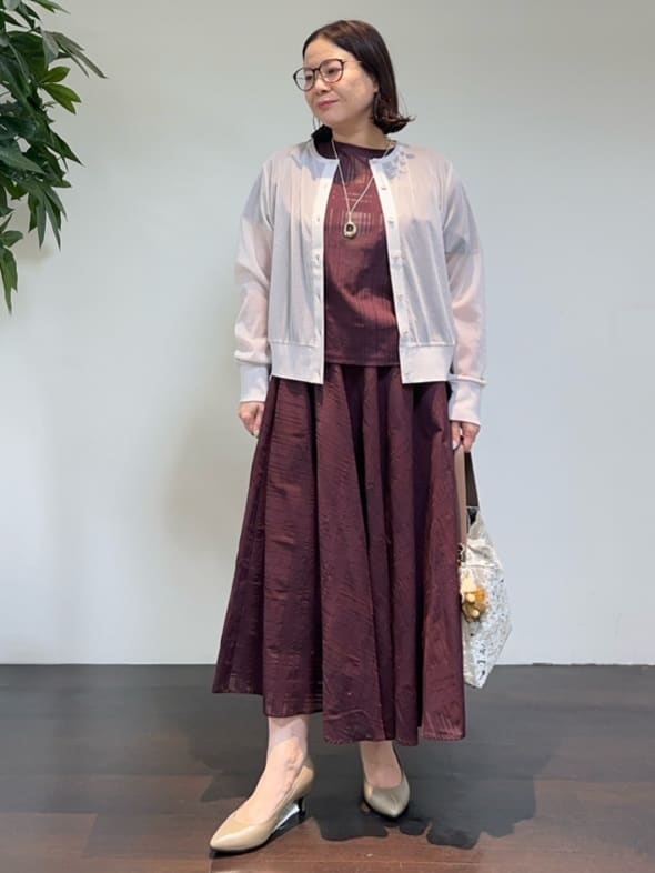 Asamiさんの「UNTITLED｜【セットアップ可/エレガント】シアーチェックTブラウス」を使ったコーディネート