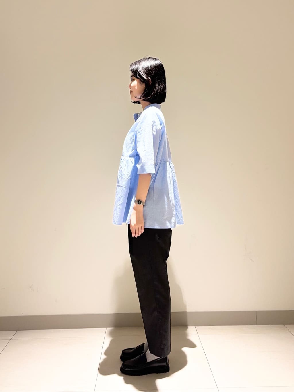 mayuさんの「Dessin｜【ウエストゴム・洗える】センターライン入りテーパードパンツ（XS～L）」を使ったコーディネート