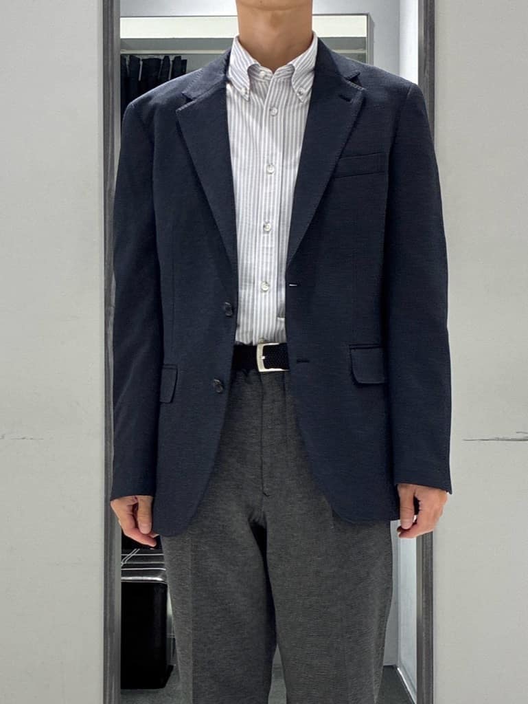わいずみさんの「TAKEO KIKUCHI｜【None Of Stress】アクティブジャージ 千鳥 ジャケット」を使ったコーディネート