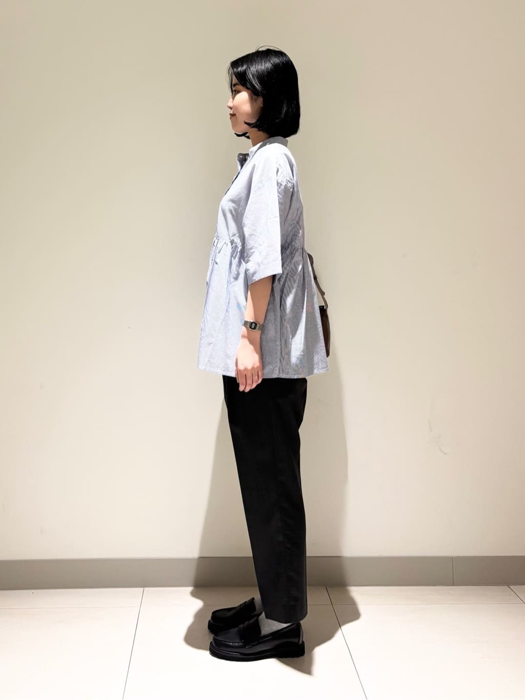 mayuさんの「Dessin｜【ウエストゴム・洗える】センターライン入りテーパードパンツ（XS～L）」を使ったコーディネート