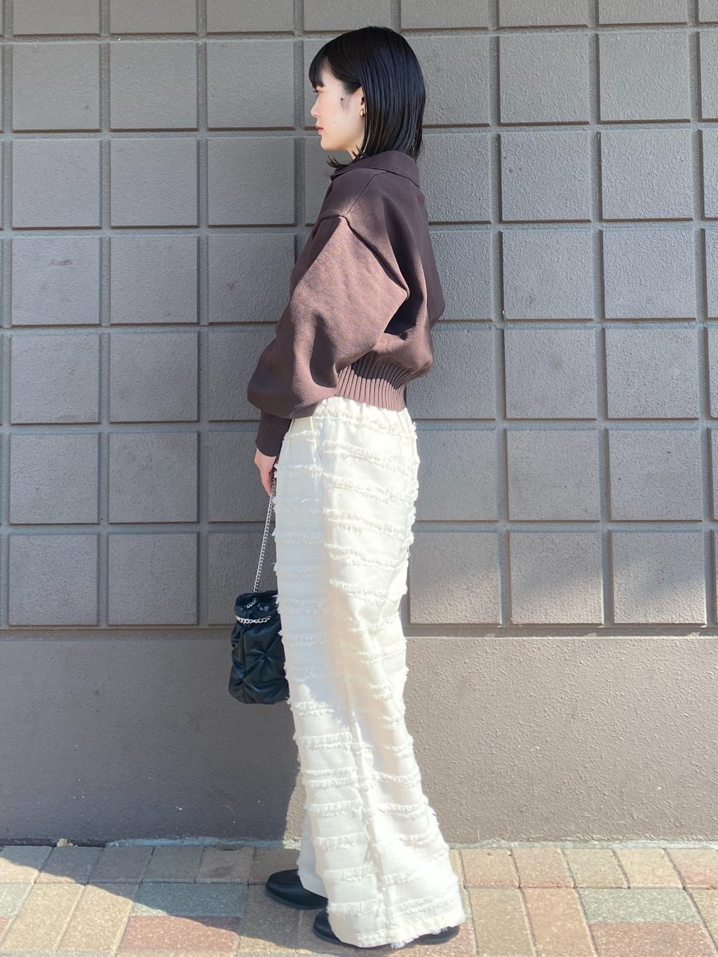 haruさんの「OPAQUE.CLIP｜襟付きZIPアップニットカーディガン【洗濯機洗い可／抗ピル】」を使ったコーディネート