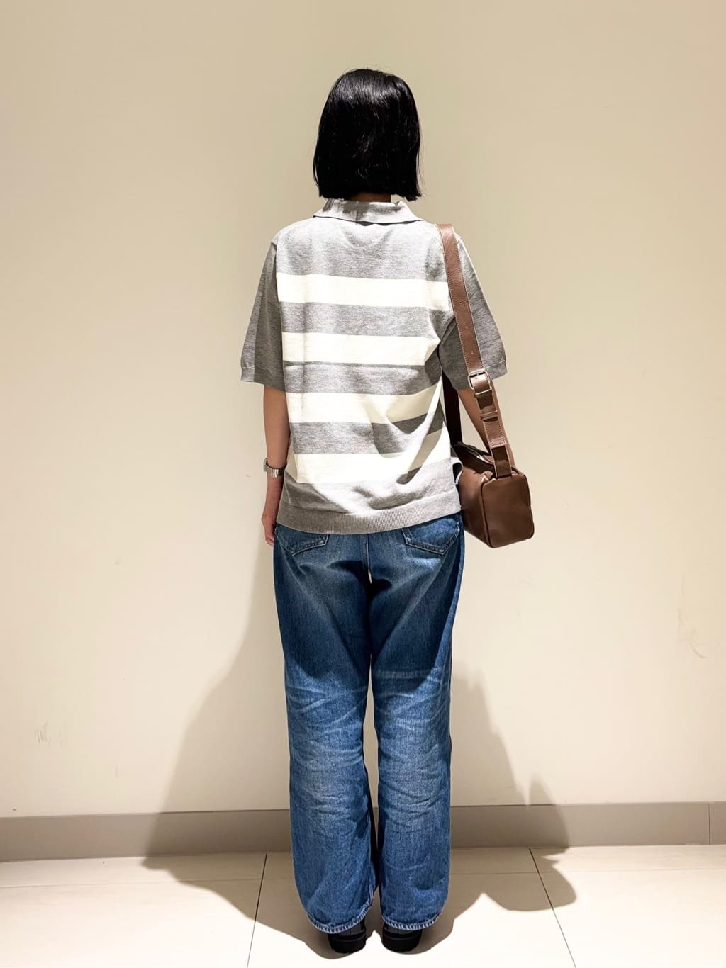 mayuさんの「Dessin｜【ユニセックス/洗える】ボーダーニットポロシャツ」を使ったコーディネート