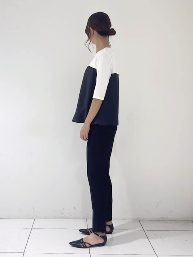 shioriさんの「INDIVI｜【セットアップ可能】ビスチェレイヤード風トップス」を使ったコーディネート