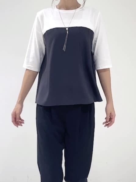 shioriさんの「INDIVI｜【セットアップ可能】ビスチェレイヤード風トップス」を使ったコーディネート