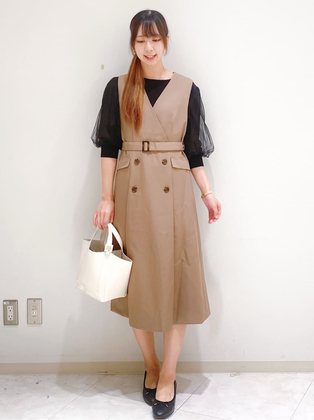 yurinaさんの「index｜《5色展開》マジョリカプリーツスリーブニット【洗濯機洗い可】」を使ったコーディネート