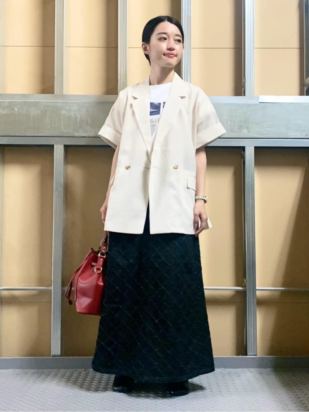 sahoさんの「THE SHOP TK｜半袖シアージャケット【洗える】」を使ったコーディネート