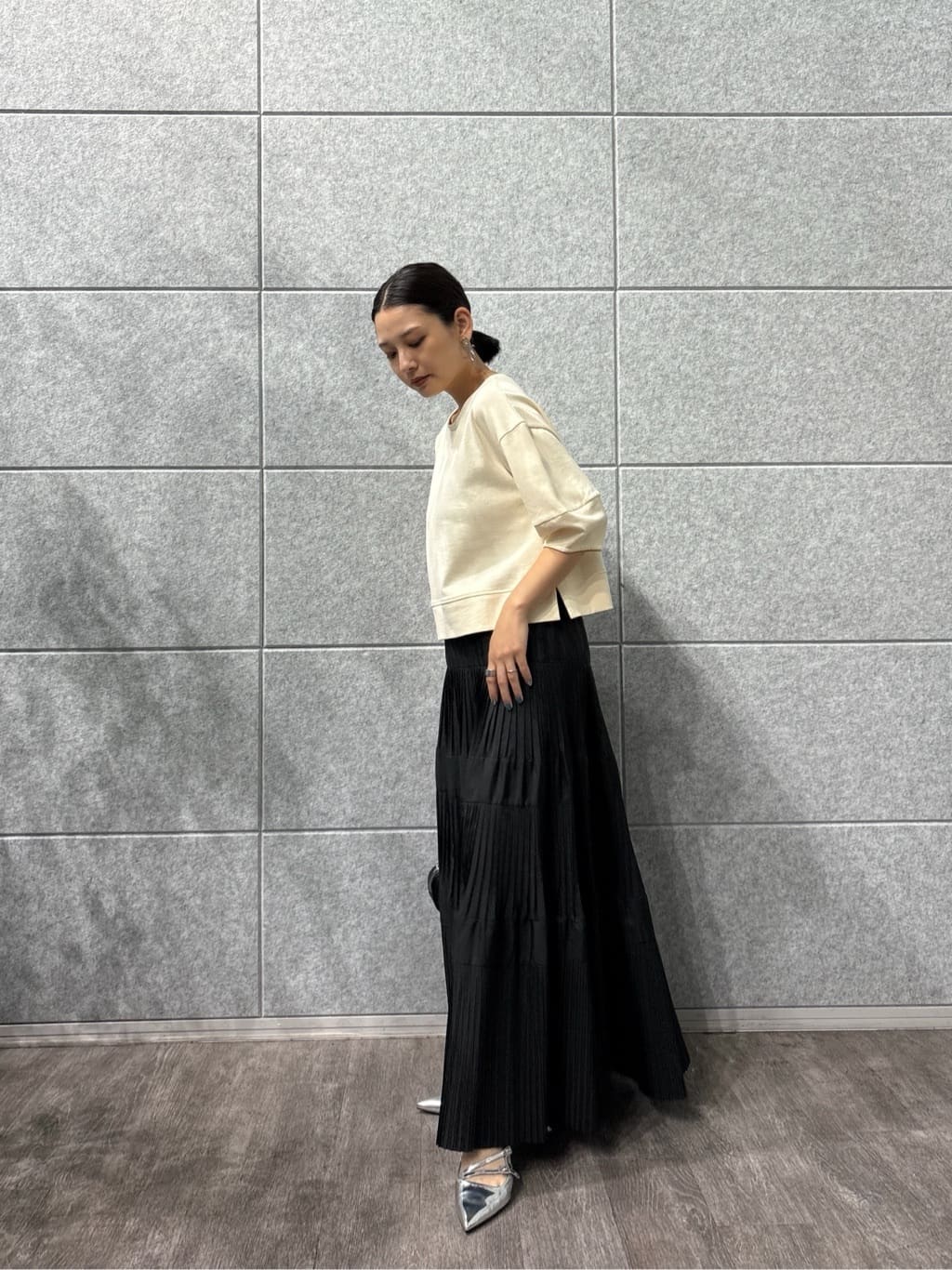 ayanoさんの「INDIVI｜フォルムスリーブカットソー」を使ったコーディネート