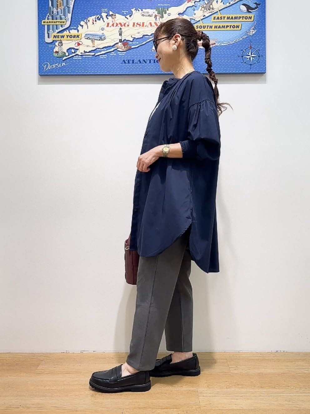Yasucoさんの「Dessin｜【洗える】ラグランスリーブチュニックシャツ」を使ったコーディネート