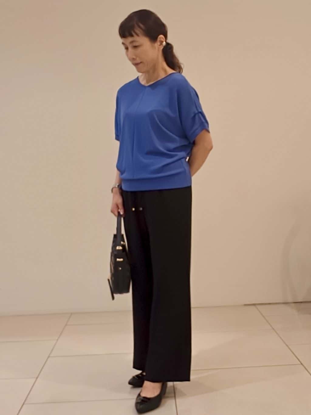 namiさんの「Reflect｜【選べる7色◎／手洗い可／二の腕カバー】半袖ニット」を使ったコーディネート