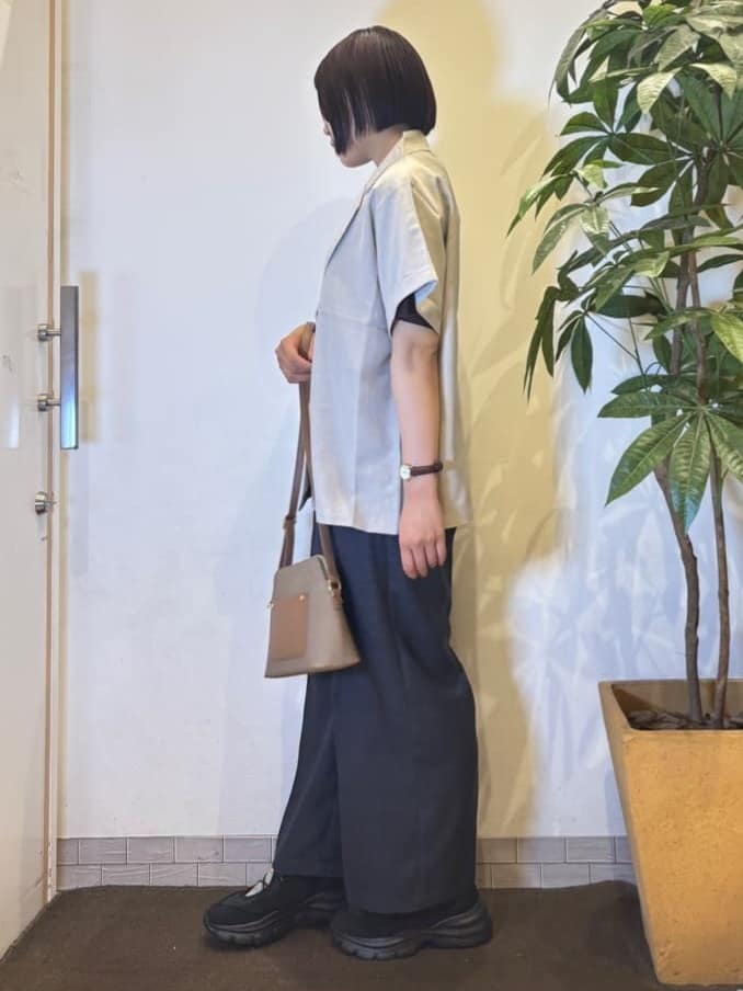 TOWAさんの「SHOO･LA･RUE｜【S-LL】さらりと着たい大人のための 麻調半袖ジャケット」を使ったコーディネート