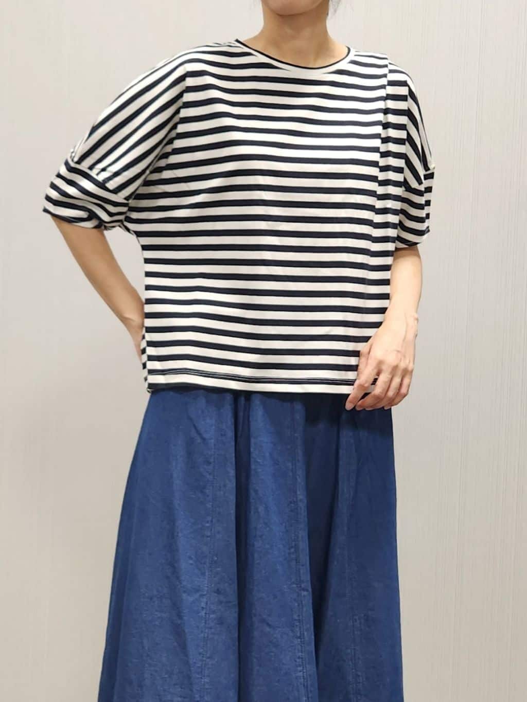 naraさんの「Dessin｜【二の腕カバー／UVカット】ランタンスリーブカットソー」を使ったコーディネート