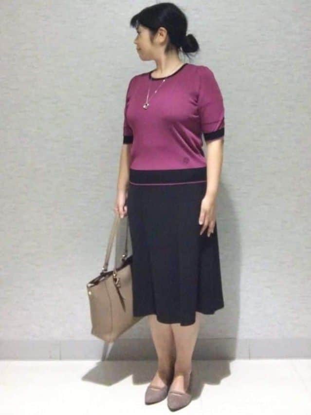 sakoさんの「Reflect｜【WEB先行カラーあり／手洗い可／アンサンブル可】バイカラーカーディガン」を使ったコーディネート