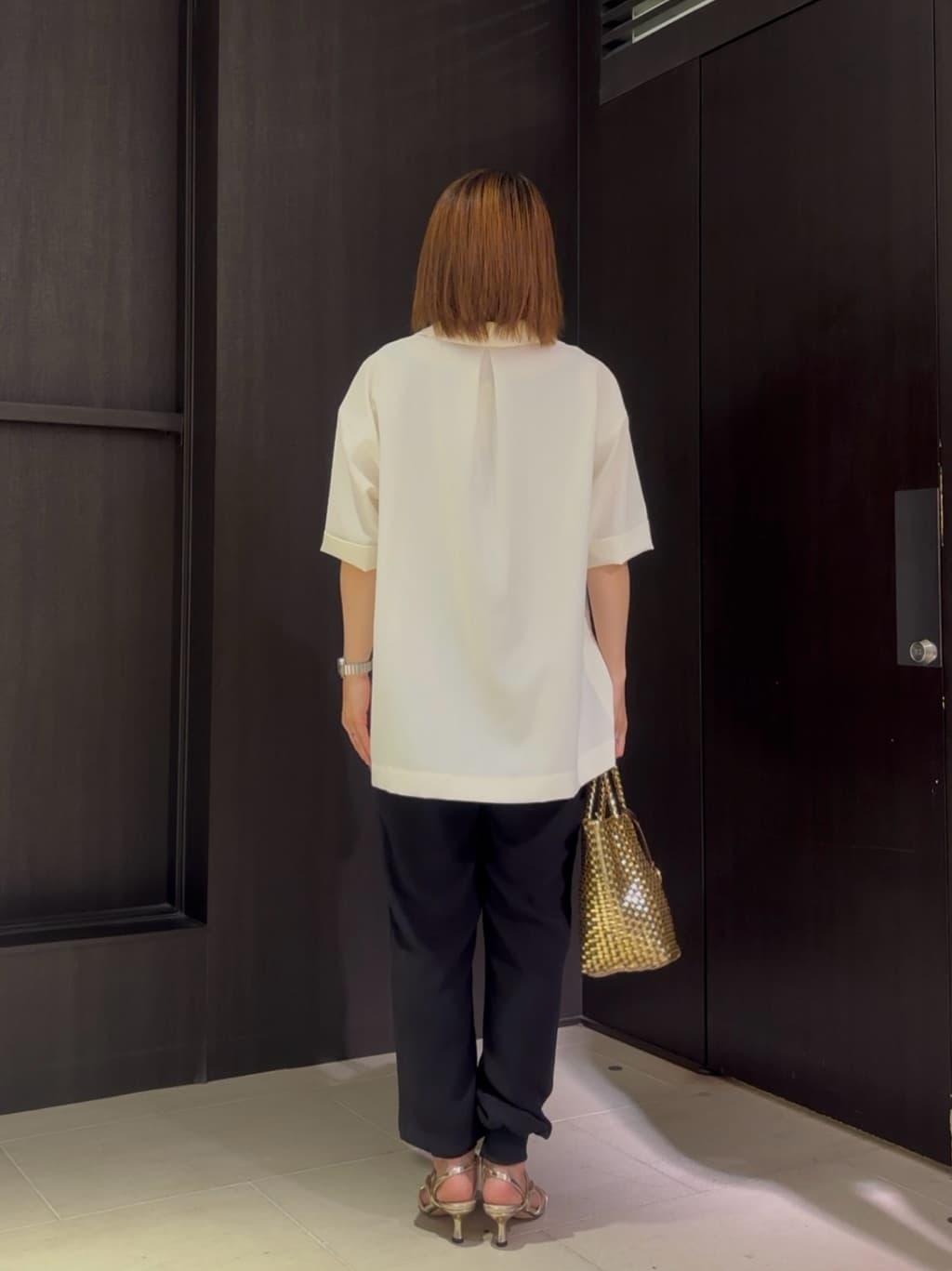 SaKiさんの「UNTITLED｜【吸水速乾/ウエストゴム】バックサテン ジョグパンツ」を使ったコーディネート
