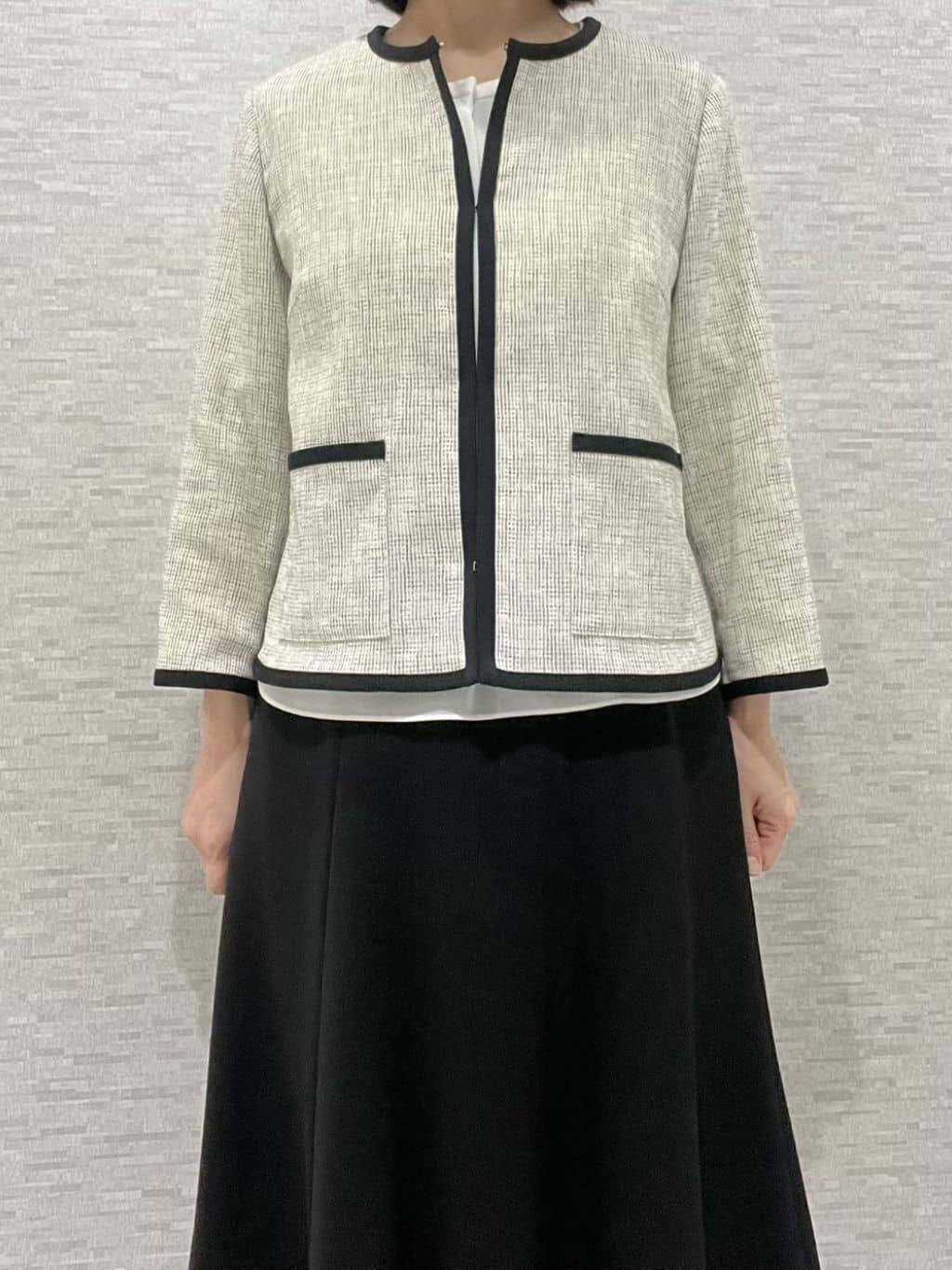 marikoさんの「Reflect｜【軽い着心地】メッシュツイードジャケット」を使ったコーディネート