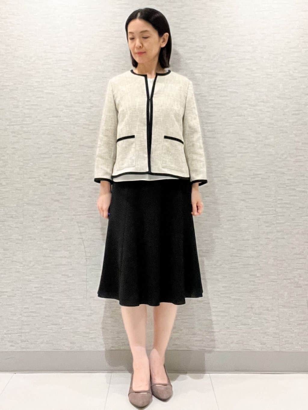 marikoさんの「Reflect｜【軽い着心地】メッシュツイードジャケット」を使ったコーディネート