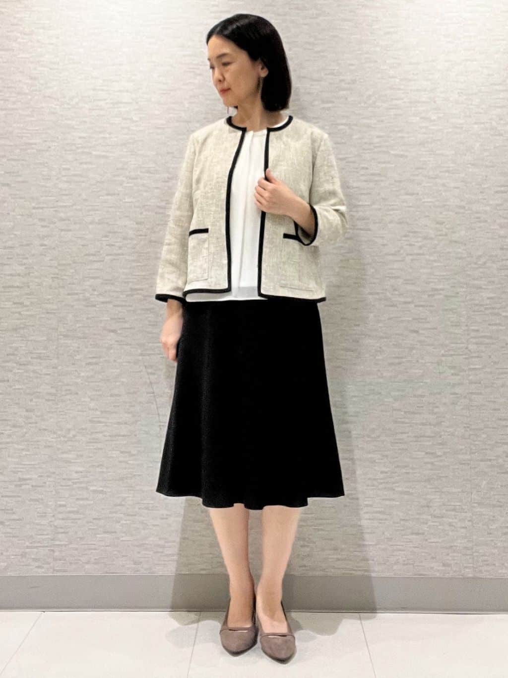 marikoさんの「Reflect｜【軽い着心地】メッシュツイードジャケット」を使ったコーディネート