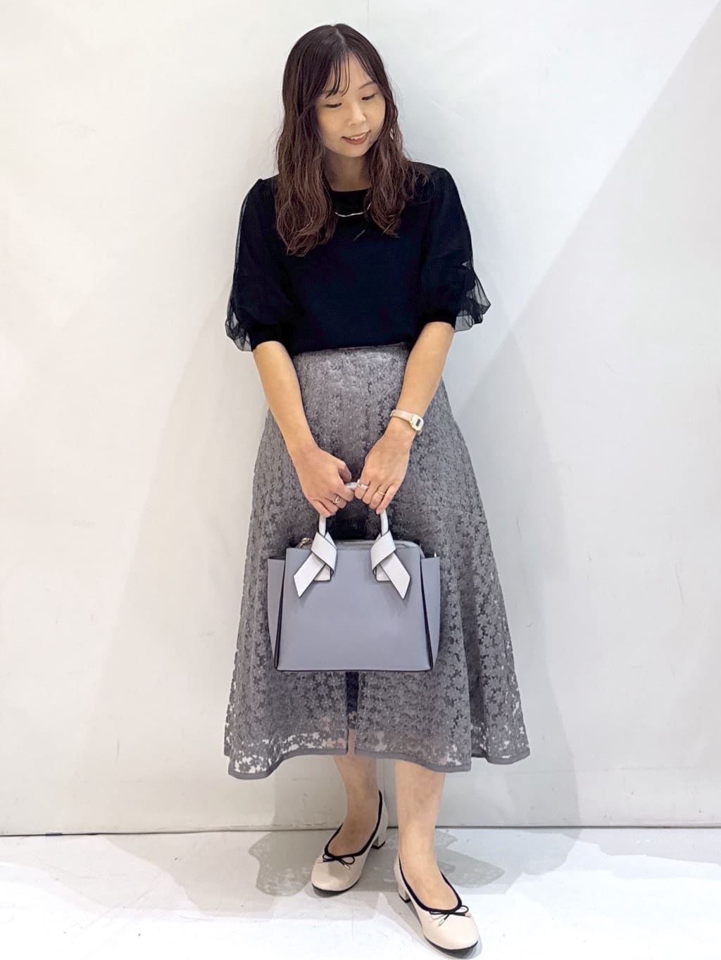 hirokoさんの「OPAQUE.CLIP｜《5色展開》マジョリカプリーツスリーブニット【洗濯機洗い可】」を使ったコーディネート