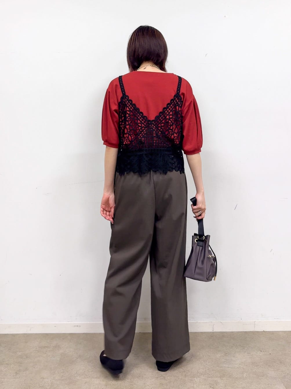 𝐜𝐡𝐢𝐤𝐚さんの「SHOO･LA･RUE｜【ひんやり/S-LL】大人の五分袖プリントTシャツ」を使ったコーディネート