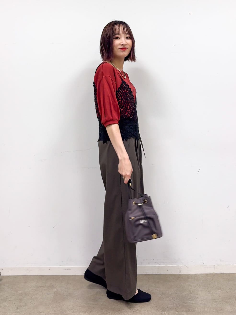 𝐜𝐡𝐢𝐤𝐚さんの「SHOO･LA･RUE｜【ひんやり/S-LL】大人の五分袖プリントTシャツ」を使ったコーディネート
