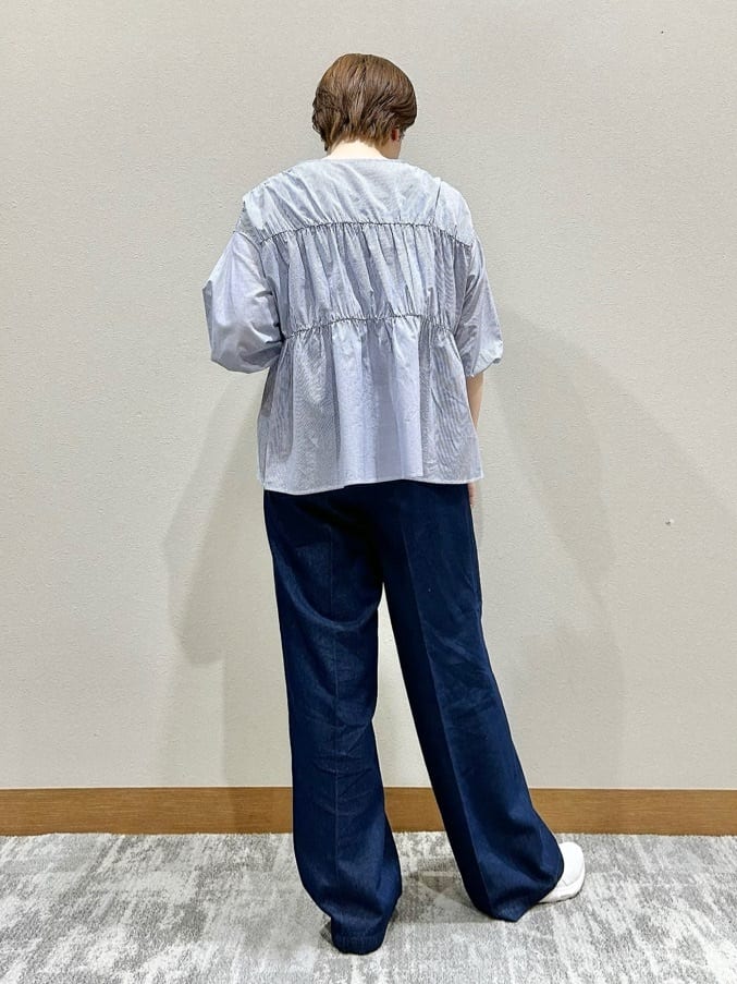 Ryoさんの「Dessin｜【洗える】デニムワイドマリンパンツ」を使ったコーディネート