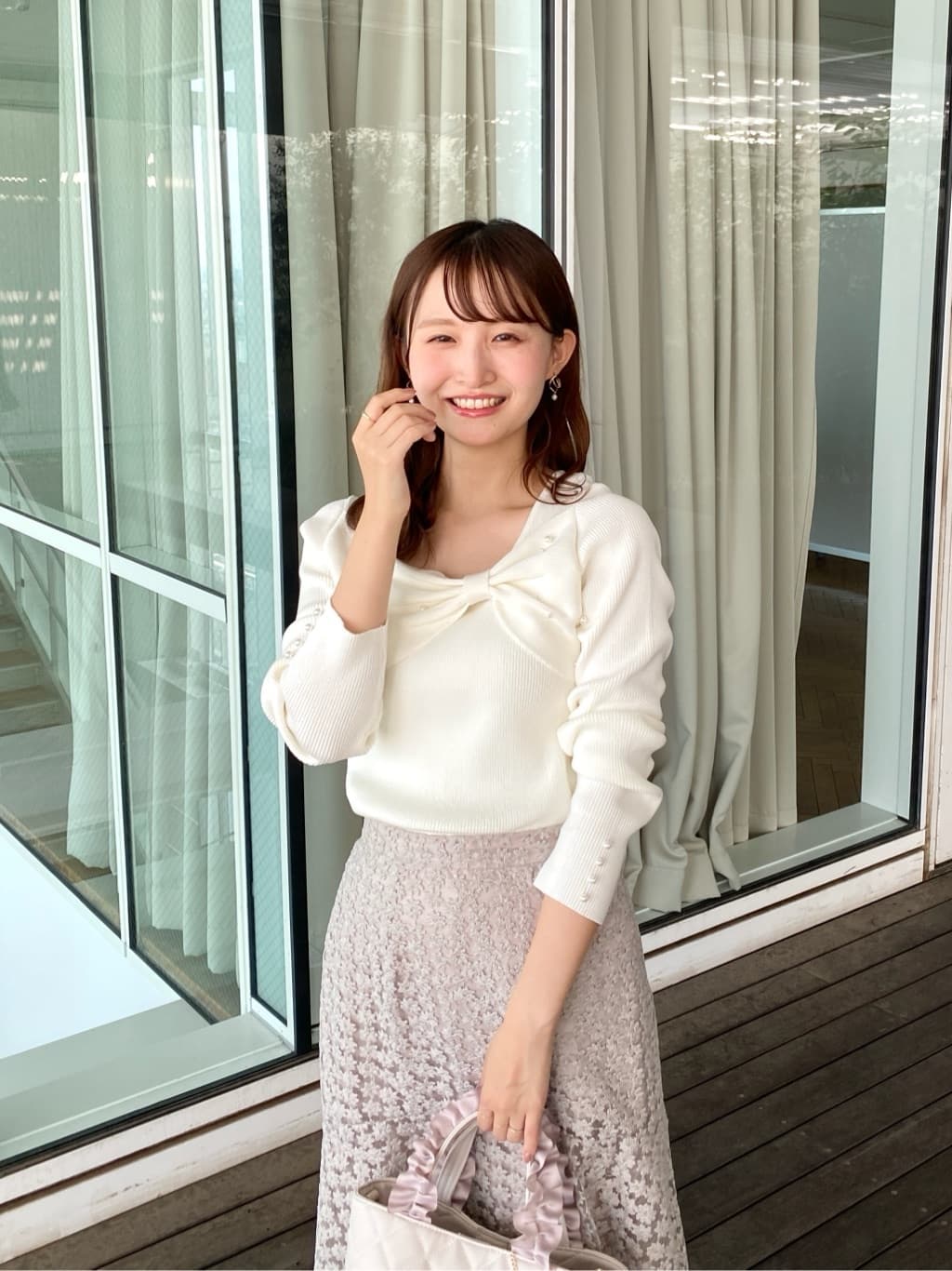 みさかさんの「index｜小花刺繍チュールマーメイドスカート【洗濯機OK／抗ピル】」を使ったコーディネート
